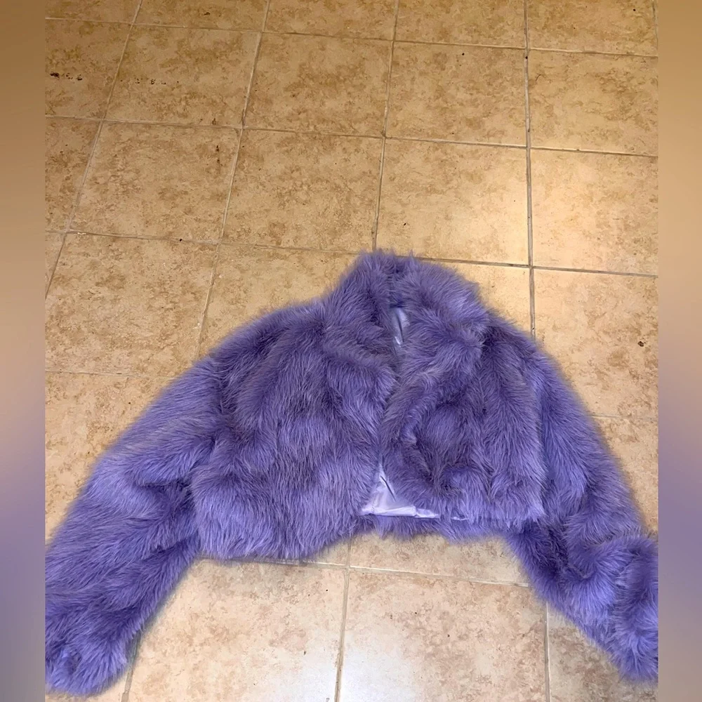 Purple faux coat - Picture 1 of 2